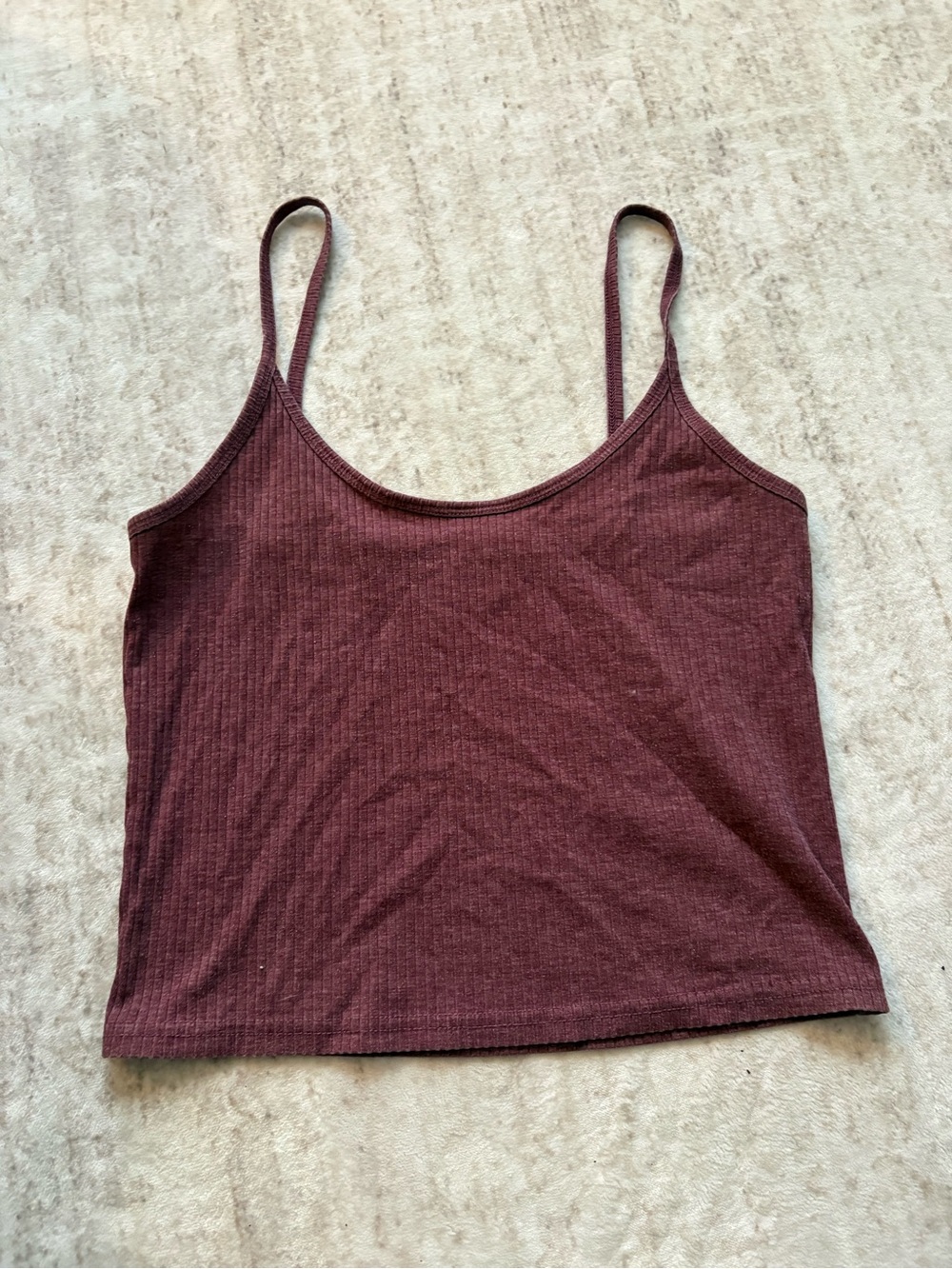 PacSun Women's Ribbed Spaghetti Strap Camisole - Maroon
